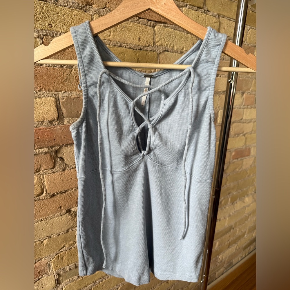Free People Baby Blue Sleeveless Top